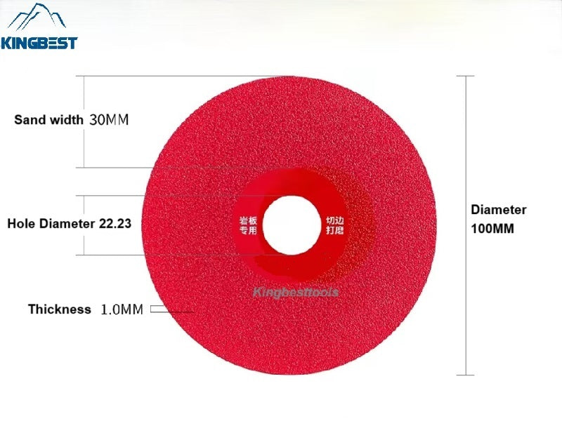 22.23mm Hole Red Disc For Porcelain 100mm