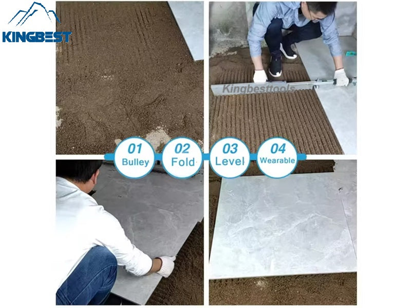 Folding Cement Self Leveling Gear Rake Hot Stainless Steel Notched Squeegee with Slideway Gear Rake free shipping A01