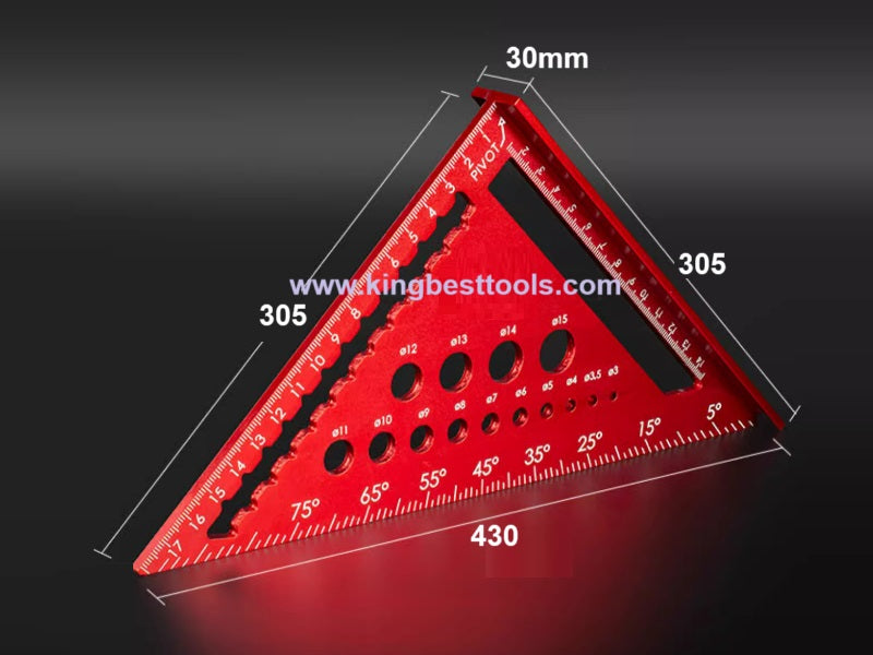 12inch Multifunctional Aluminum Triangle Ruler 90 Degree Right Angle Ruler 45 Degree Angle Ruler High Precision Free Shipping A01