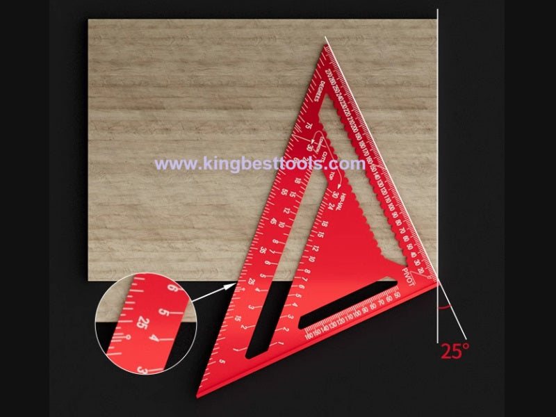 12inch Multifunctional Aluminum Triangle Ruler 90 Degree Right Angle Ruler 45 Degree Angle Ruler High Precision Free Shipping A01
