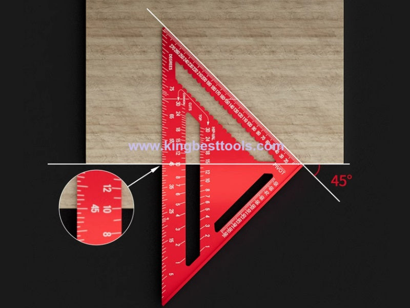 12inch Multifunctional Aluminum Triangle Ruler 90 Degree Right Angle Ruler 45 Degree Angle Ruler High Precision Free Shipping A01