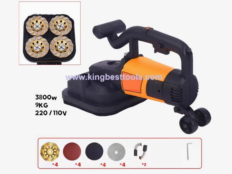 Four-head Dust-free Concete Ginder Floor Renovation Machine Free Shipping