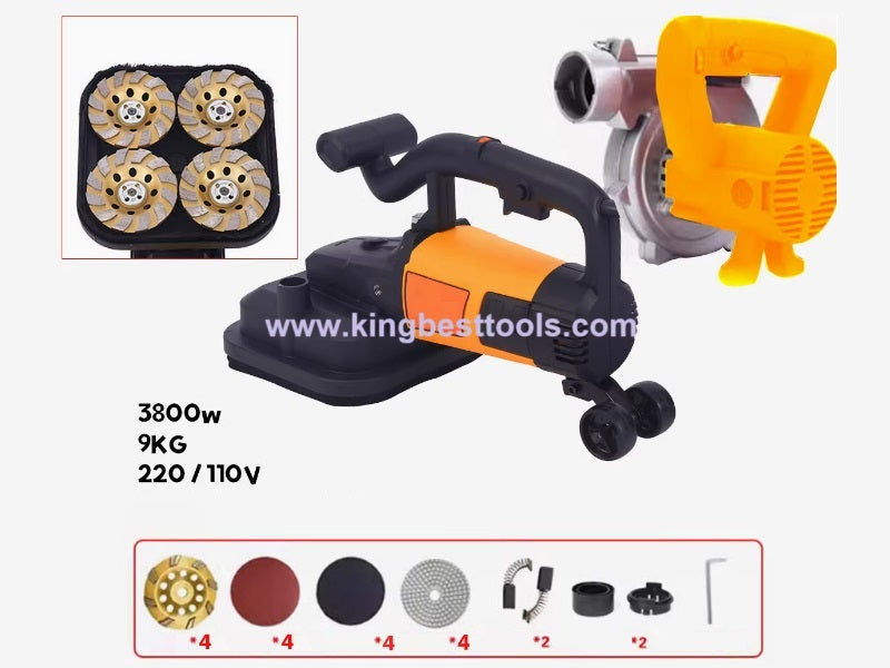 Four-head Dust-free Concete Ginder Floor Renovation Machine Free Shipping