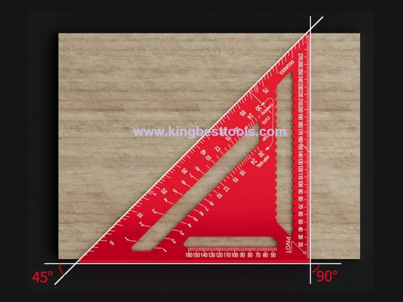 12inch Multifunctional Aluminum Triangle Ruler 90 Degree Right Angle Ruler 45 Degree Angle Ruler High Precision Free Shipping A01