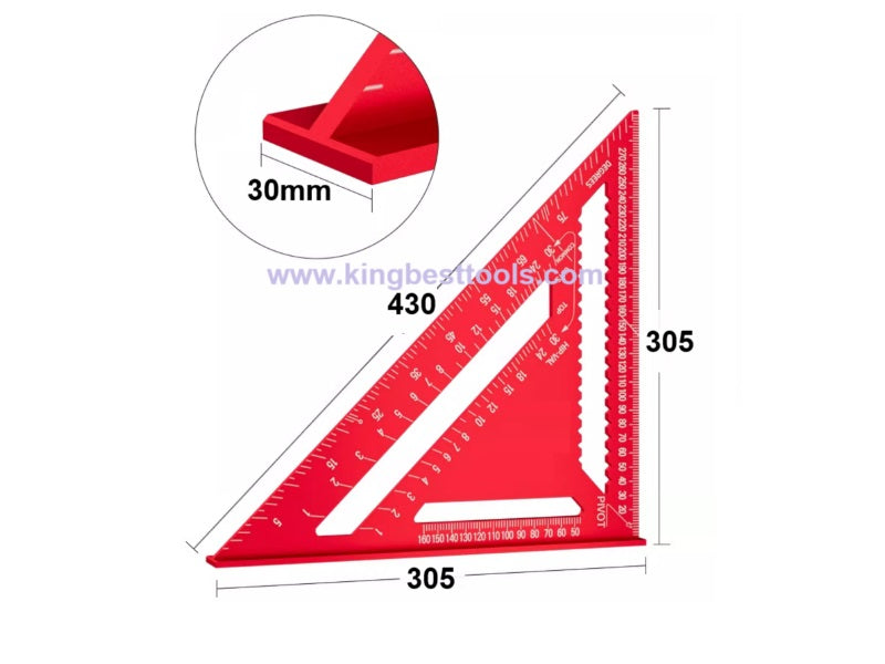 12inch Multifunctional Aluminum Triangle Ruler 90 Degree Right Angle Ruler 45 Degree Angle Ruler High Precision Free Shipping A01