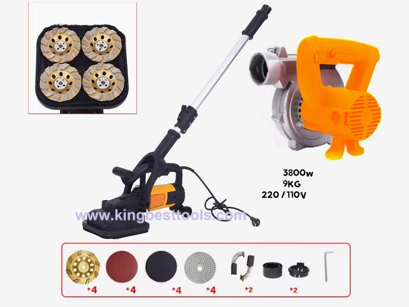 Four-head Dust-free Concete Ginder Floor Renovation Machine Free Shipping