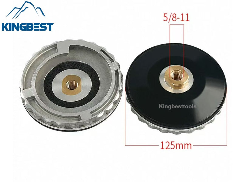 4\" 5\" M14 Aluminum Snail Lock Adapter with Rubber Polishing Pads Backer