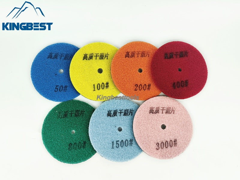 7 Steps Wear Resistant Dry Polishing Pads/Sandpapers 100mm