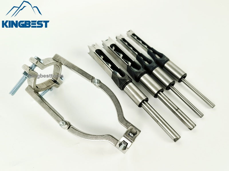 Wood Square Hole Drill Bit Set with Adapter Fixing Bracket for Hand Mortise Drill Bits Free Shipping A01