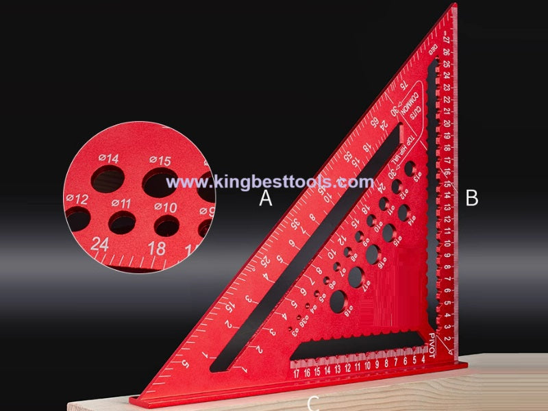 12inch Multifunctional Aluminum Triangle Ruler 90 Degree Right Angle Ruler 45 Degree Angle Ruler High Precision Free Shipping A01