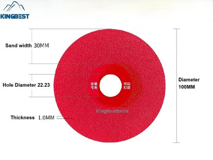 22.23mm Hole Red Disc For Porcelain 100mm