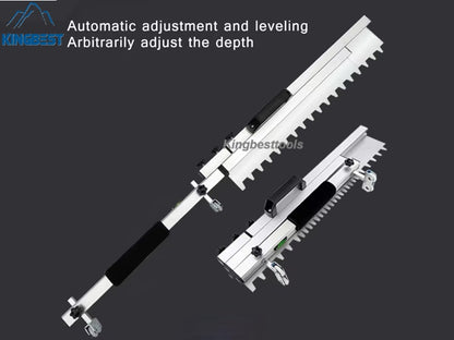 Folding Cement Self Leveling Gear Rake Hot Stainless Steel Notched Squeegee with Slideway Gear Rake free shipping A01