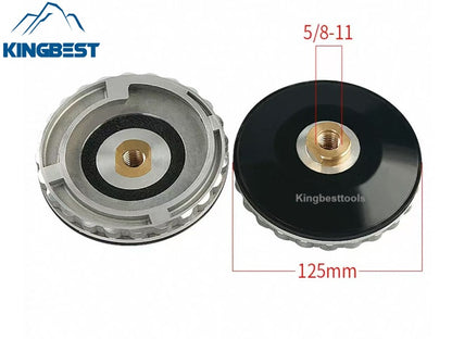 4\" 5\" M14 Aluminum Snail Lock Adapter with Rubber Polishing Pads Backer