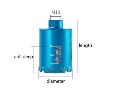 M10 Diamond Core Drill Bits for Porcelain  6/15/20/25/30/35/40/45/50/55/60mm