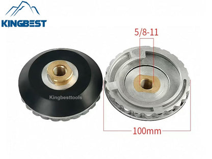 4\" 5\" M14 Aluminum Snail Lock Adapter with Rubber Polishing Pads Backer