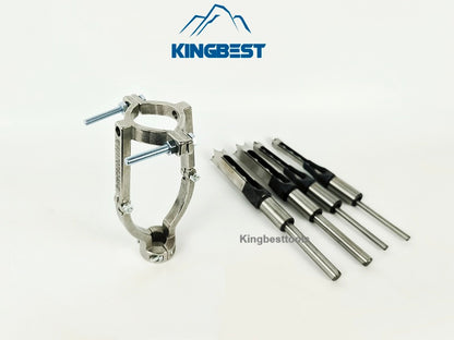 Wood Square Hole Drill Bit Set with Adapter Fixing Bracket for Hand Mortise Drill Bits Free Shipping A01