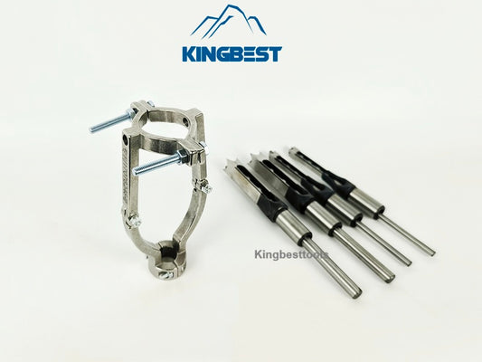 Wood Square Hole Drill Bit Set with Adapter Fixing Bracket for Hand Mortise Drill Bits Free Shipping A01