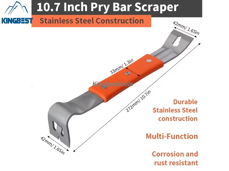 10.7 Inch Stainless steel pry bar carpenter nail remover decoration pry bar multifunctional scraper free shipping A01