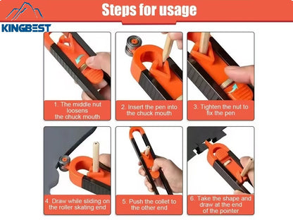 Portable Contour Gauge Measuring Tool With Adjustable Lock Floor Tile Woodworkers Edge Rule Template-free shipping A01