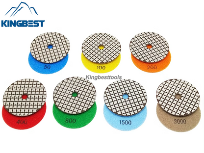 Top 7 Steps Dry Polishing Pads/Sandpapers 100mm