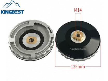 4\" 5\" M14 Aluminum Snail Lock Adapter with Rubber Polishing Pads Backer