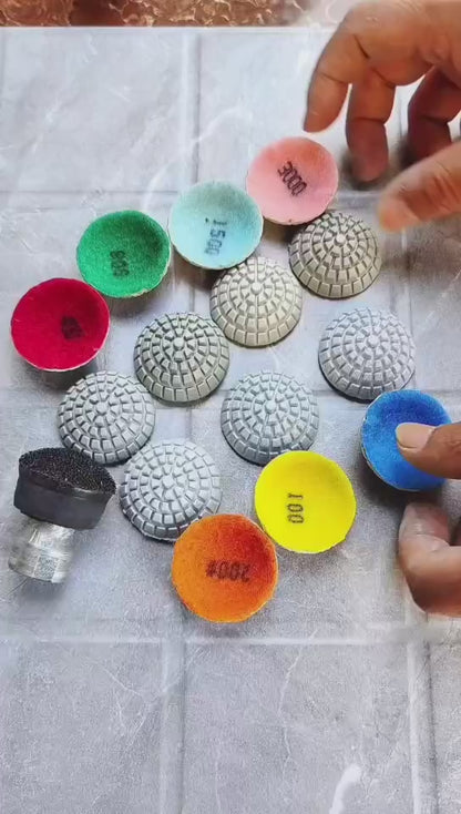 7 step Curved  Wet Polishing Pad 2 Inch